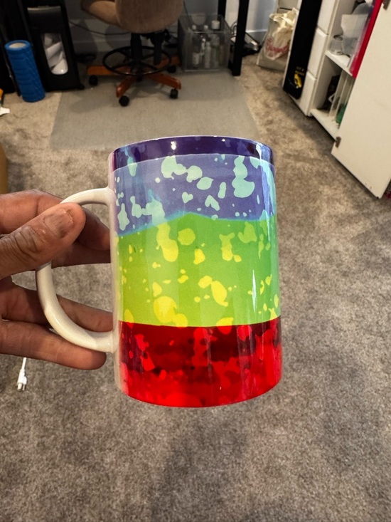 Other - Color-Block Splash Ceramic Mug - Purple, Green & Red